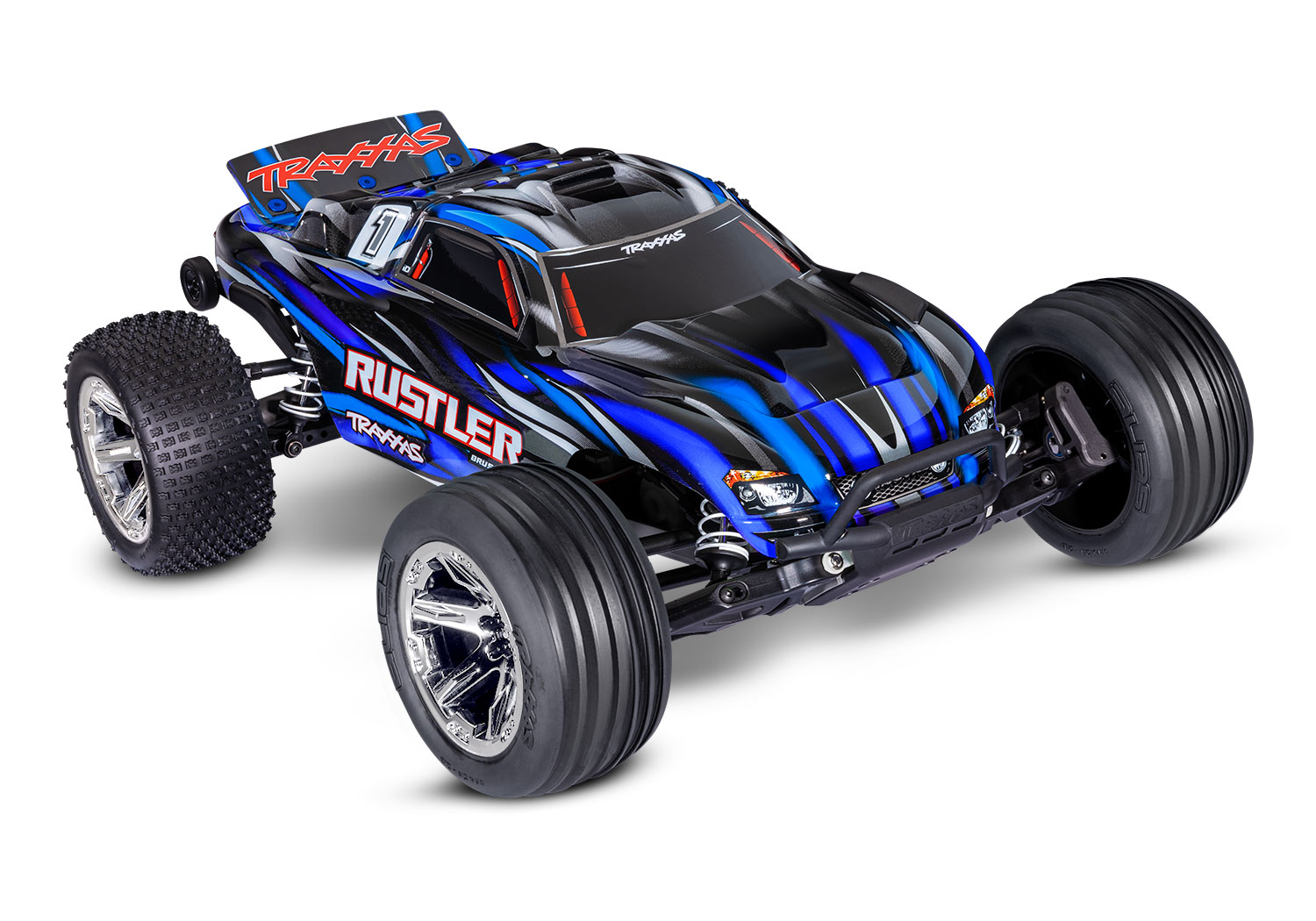 Traxxas Rustler 2WD BL-2S HD Brushless RTR - Blauw