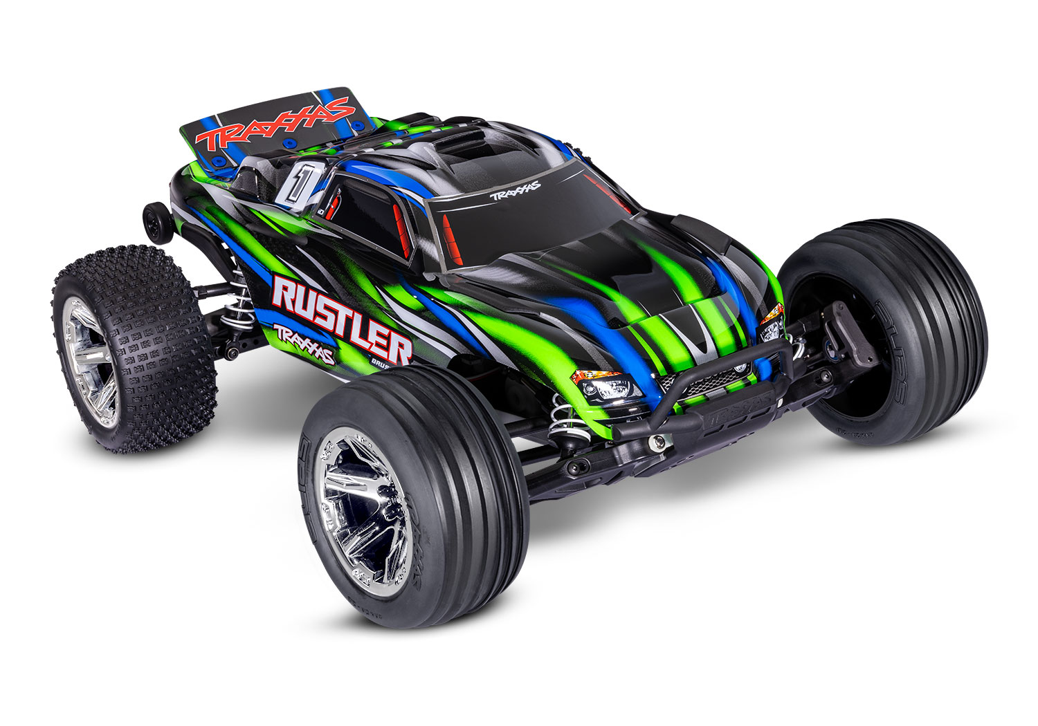 Traxxas Rustler 2WD BL-2S HD Brushless RTR - Groen