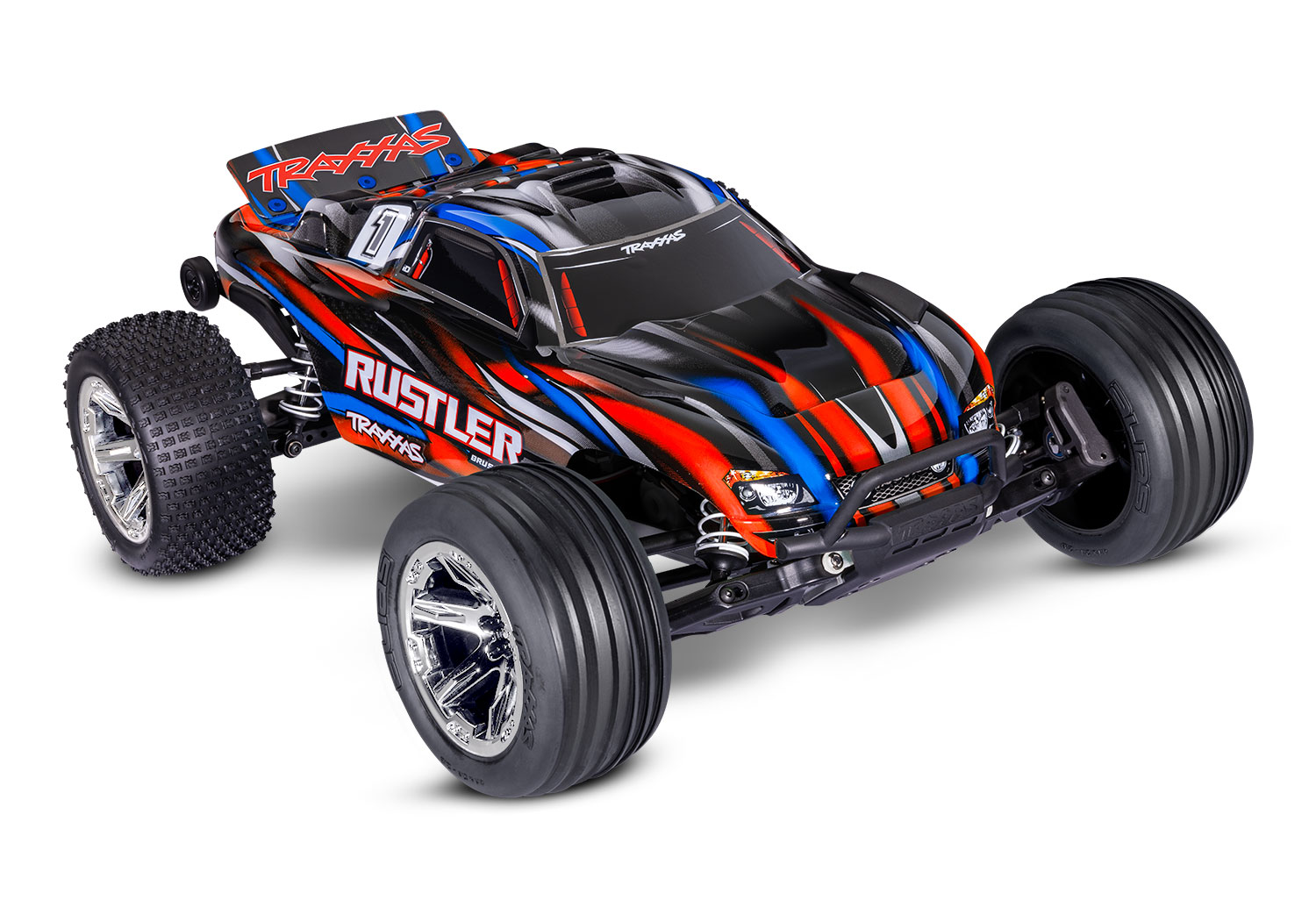 Traxxas Rustler 2WD BL-2S HD Brushless RTR - Rood