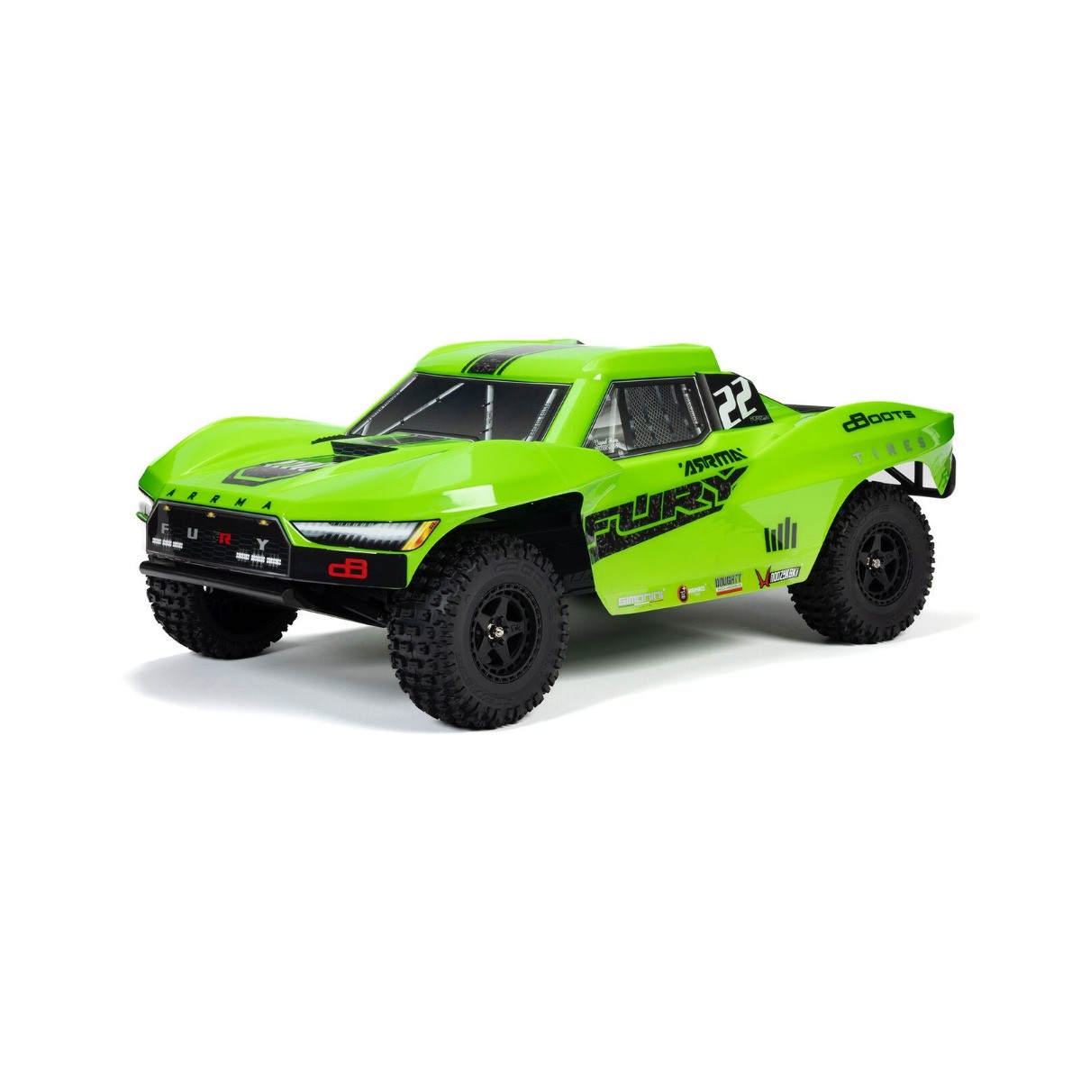 Arrma Fury Mega 550 2WD Short Course Truck RTR - Groen (exclusief accu & lader)