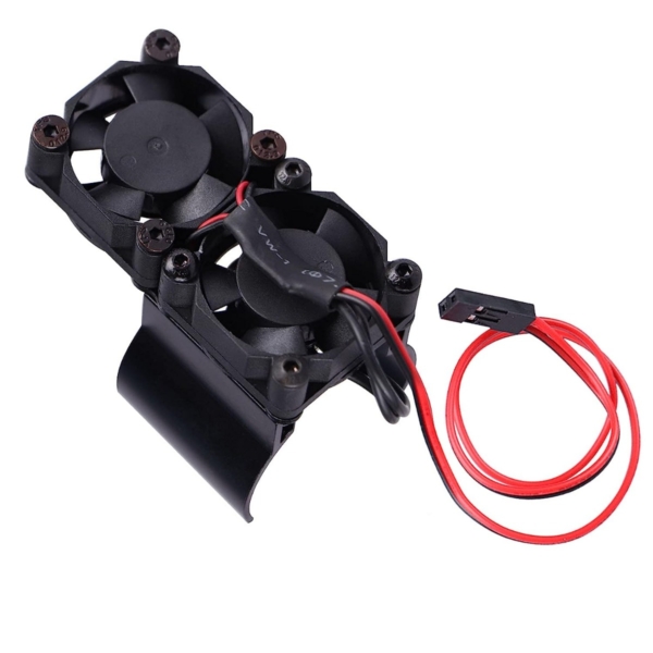 TopRC - aluminium dubbele motor ventilator voor 36mm motoren - Zwart