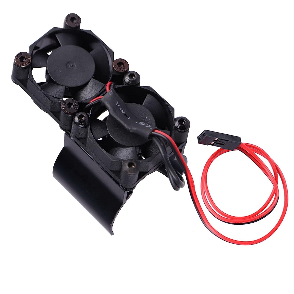TopRC - aluminium dubbele motor ventilator voor 36mm motoren - Zwart
