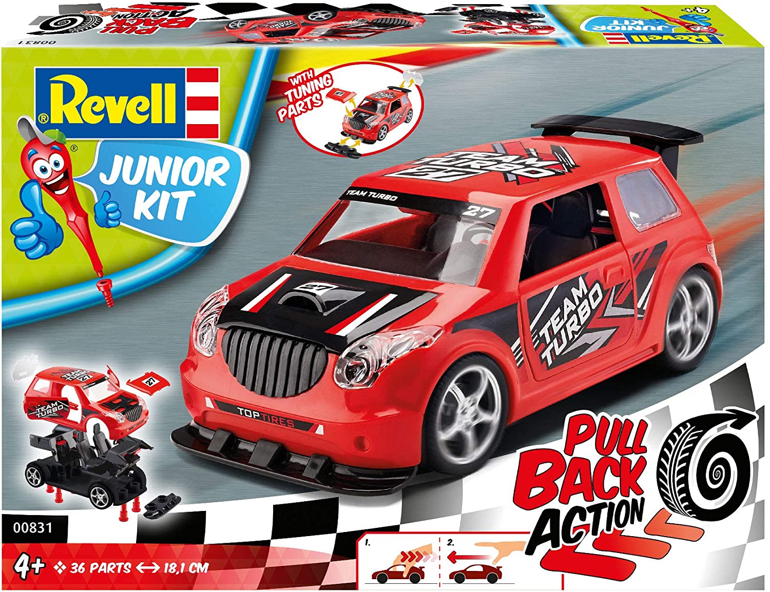 Revell Pull Back Rally Car - Rood