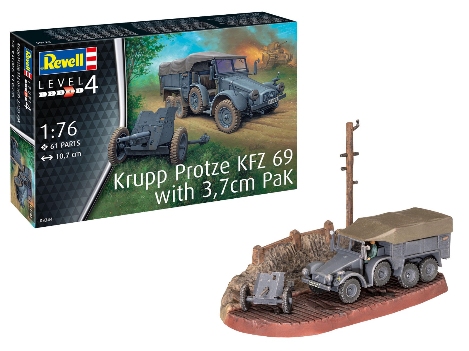 Revell 1/76 Krupp Protze KFZ 69 met 3.7cm PaK