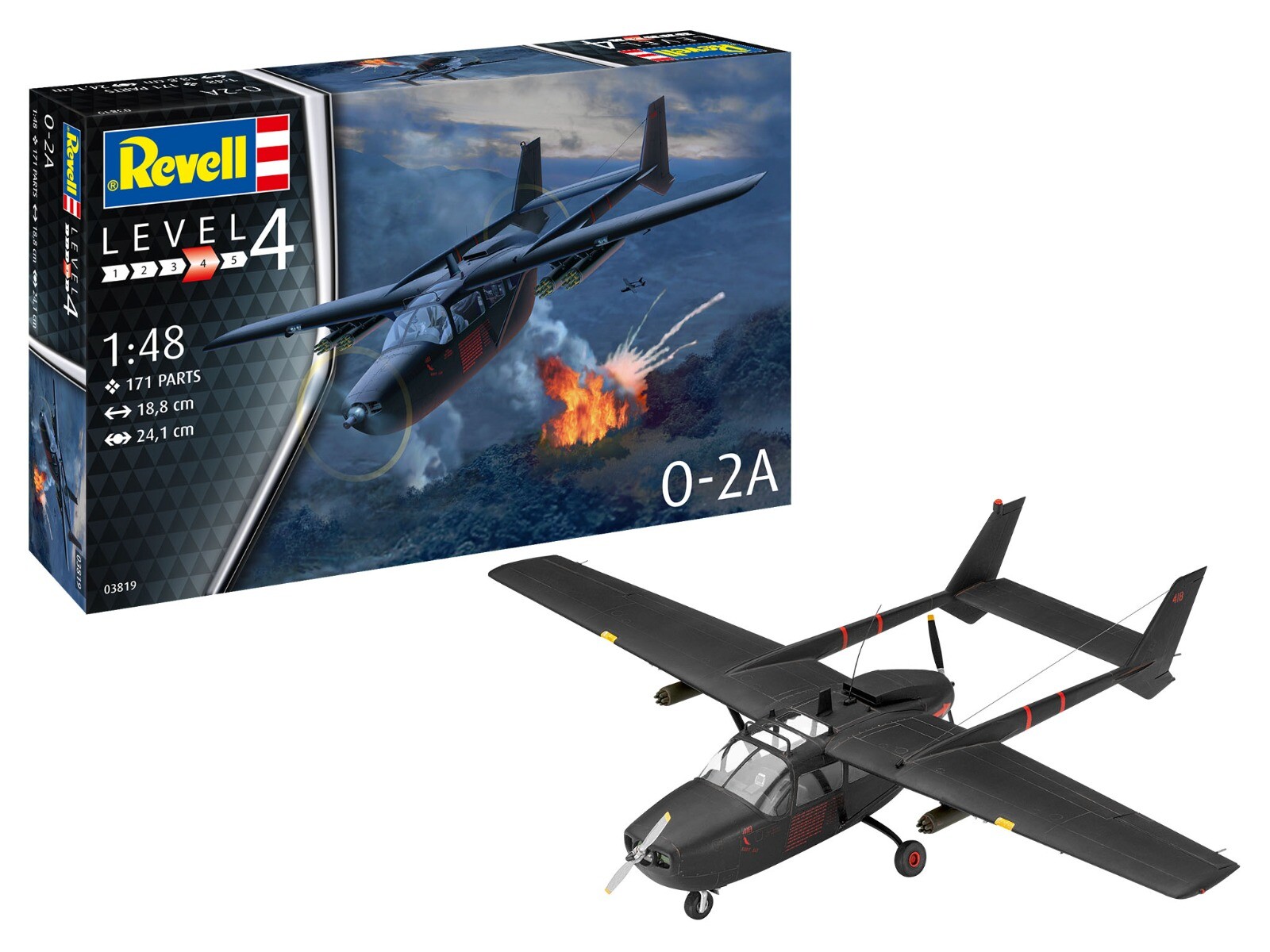 Revell 1/48 O-2A gevechtsvliegtuig Model-set