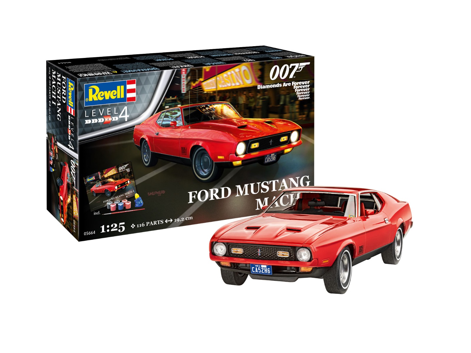 Revell 1/24 Ford Mustang Mach 1 - James Bond 007 (Diamonds Are Forever) Geschenkset