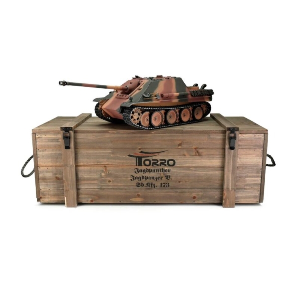 Torro RC Tank Pro 1/16 Jagdpanther camo IR in luxe houten krat