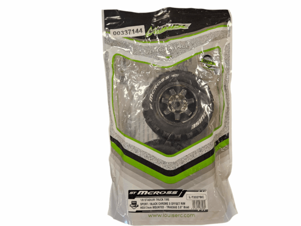 Tweedehands Louise ST-Mcross MFT banden op zwart/chrome velgen voor 1/8 ST - 0 offset