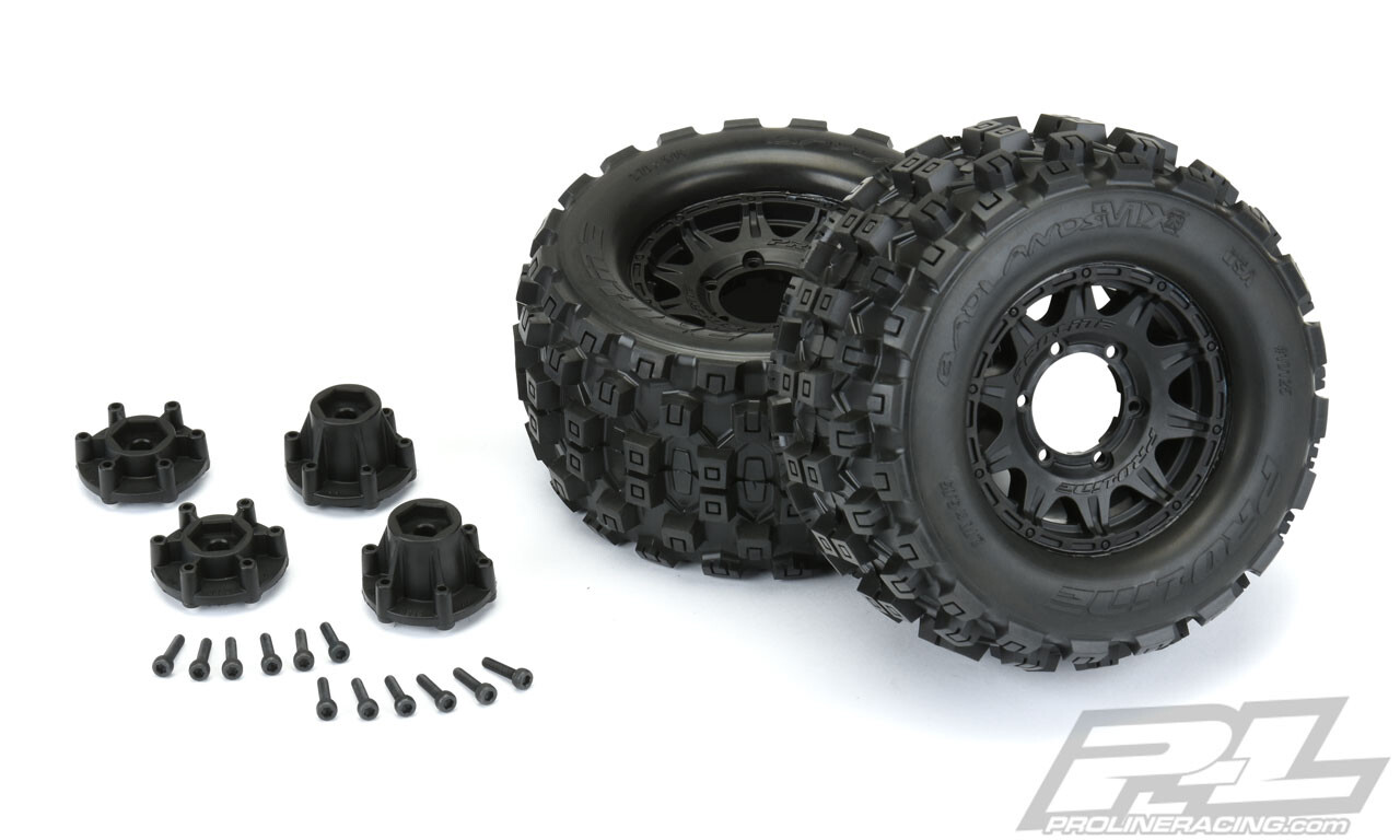 Proline Badlands 2.8" set wielen (electro 4X4: FR/RR, electro 2WD: FR/RR) - 12mm (PL10125-10)