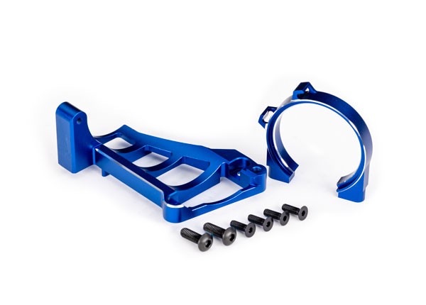 Traxxas - Motor mounts (front & rear) (blue-anodized 6061-T6 aluminum) (TRX-10261-BLUE)