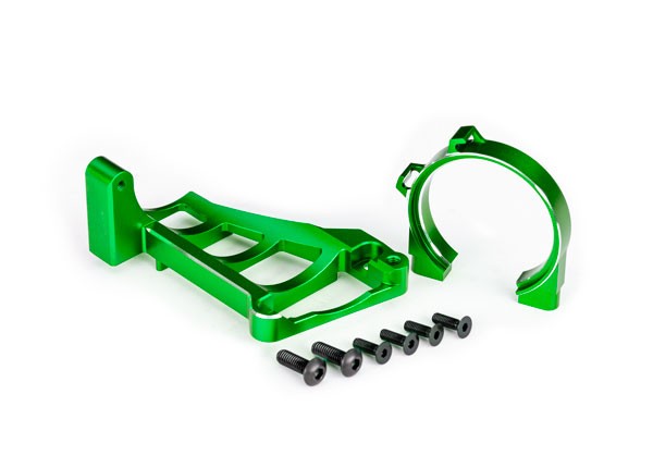 Traxxas - Motor mounts (front & rear) (green-anodized 6061-T6 aluminum) (TRX-10261-GRN)