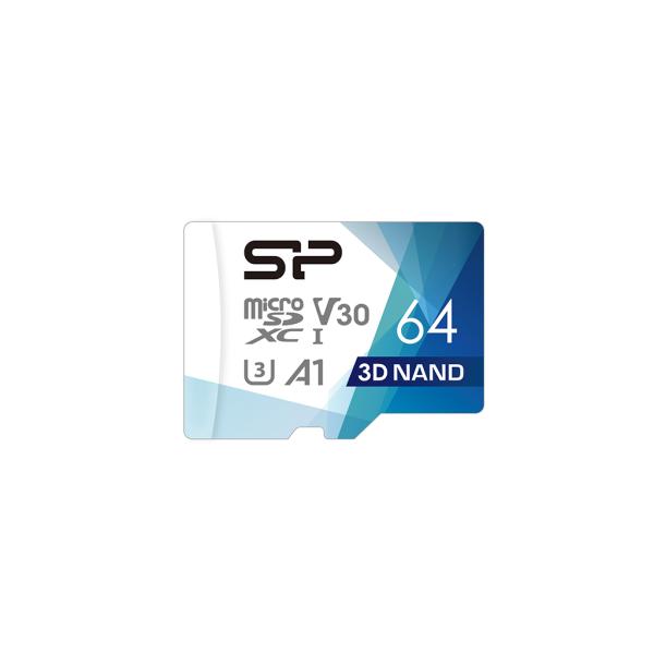 Silicon Power Micro SDHC card Superior Pro 3D-Nano 64GB met adapter