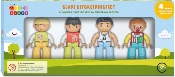 Gladi Magnetisch Speelgoed - Magnetische poppetjes - 4 stuks