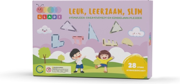 Gladi Magnetisch Speelgoed - Pastel - Magnetic Tiles - 28 stuks