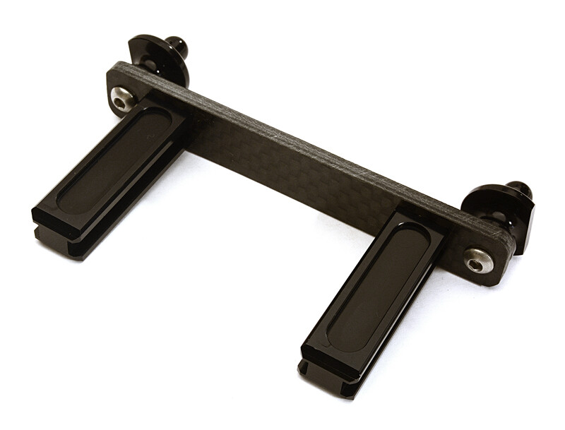 Adjustable Front Body Mount & Post Set, black - Traxxas TRX-4