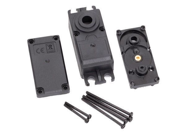 Servo case, plastic (top, middle, bottom)/ gaskets/ hardware (for 2250, 2255 servos) (TRX-2251)