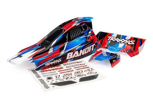 Traxxas - Body, Bandit (also fits Bandit VXL), red/ wing (painted, decals applied) (TRX-2430-RED)