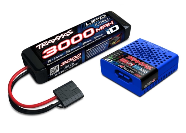 Traxxas 2S Combo (1X 2827X 7.4V LiPo 3000mAh & 1X 2985 USB-C 40W lader)