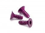Aluminium tp flat head screw 3 x 8mm (hex socket/purple/5pc