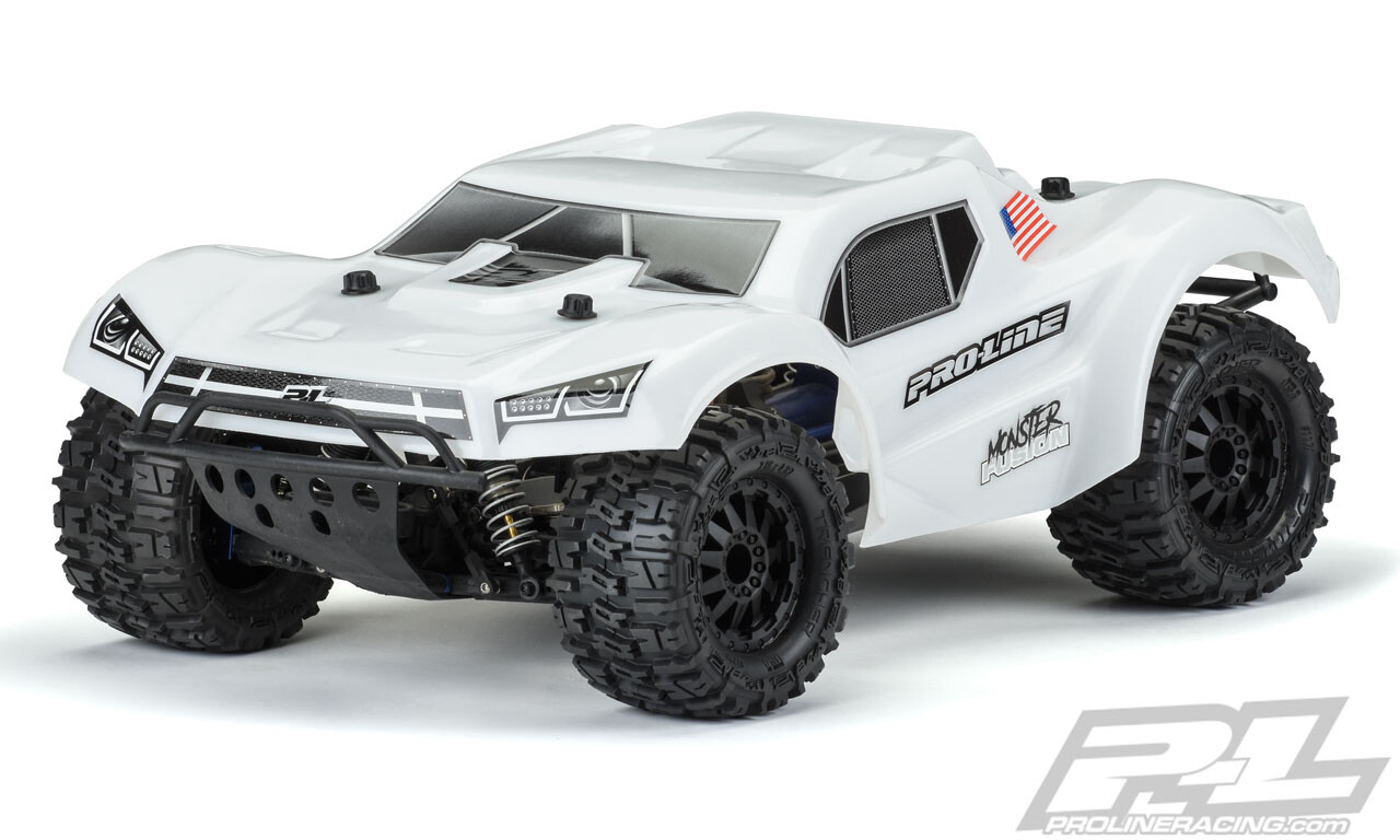 Proline Pre-Cut Monster Fusion Bash Armor Body (White) voor oa. Traxxas Slash