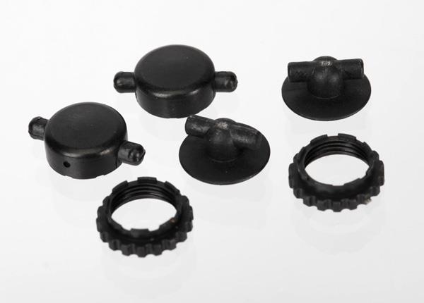 Traxxas - Caps & spring retainers, GTR shocks (upper cap (2), upper re, TRX-6962 (TRX-6962)