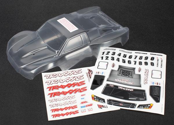 Traxxas - Body, 1/16th Slash (clear, requires painting)/grill, lights, TRX-7012R (TRX-7012R)