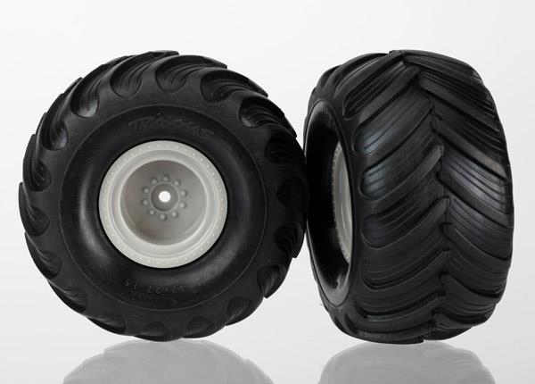 Traxxas - Tires & wheels, assembled (Monster Jam replica grey wheels,, TRX-7265 (TRX-7265)