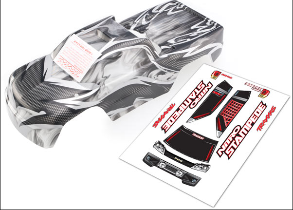 Body, nitro stampede, prographix (replacement for painted body. graphics are painted- requires paint and final color application)/window, grill, li...
