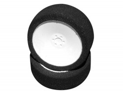 Micro pro foam tyres 14mm(a/firm) with dish wheel white(1 pair)