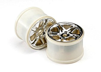 Wheels, ss (split spoke) 3.8" (chrome) (2) (use with 17mm splined wheel hubs & nuts, part #5353x) (fits revo/maxx series)