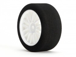 Pro foam tyre 30mm rear b (33) with racing mesh wheel white (1 pair)