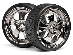 Mounted super low tread tire (black chrome/4pcs)