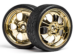 Mounted super low tread tire (gold/4pcs)