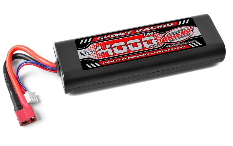 Team Corally Power Racing Lipo 30c 7,4 volt 4000mah met Dean Stekker