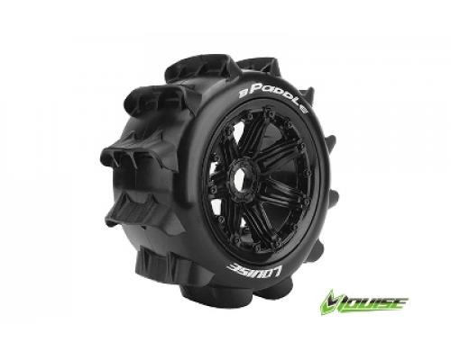 Louise B-Paddle Achterbanden Set - Velgen Zwart - Hex 24mm