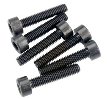 Head screws, 3x15mm cap-head machine (hex drive) (6) (trx 2.5)