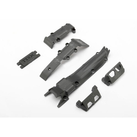 Skidplate set, front (1)/ rear (1)/ transmission (1)/ steering servo guards (2) / steering servo cover plate (1)
