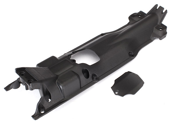 Skidplate, transmission, nylon (black)/ cover (TRX-5637X)