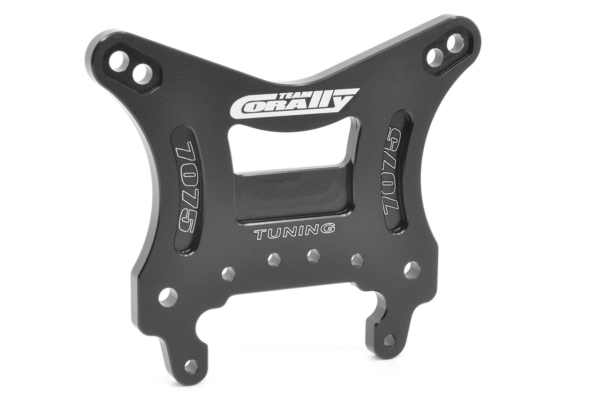 Team Corally - Shock Tower - Asuga XLR - Front - Swiss Made 7075 T6 - 5mm - Hard Anodised - Black - Made In Italy