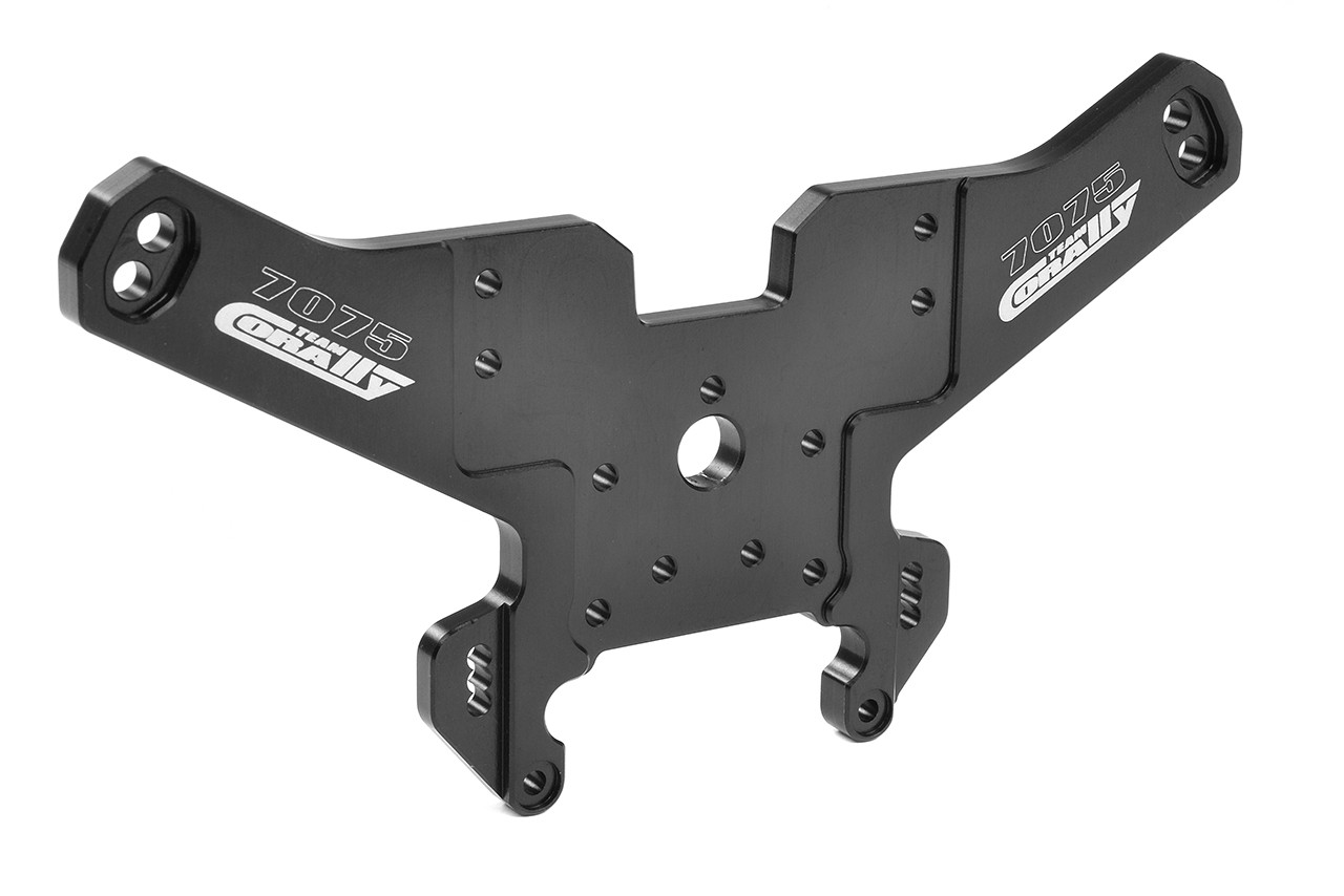 Team Corally - Shock Tower - Kagama - Rear - Swiss Made 7075 T6 - 6mm - Hard Anodised - Black - Made In Italy