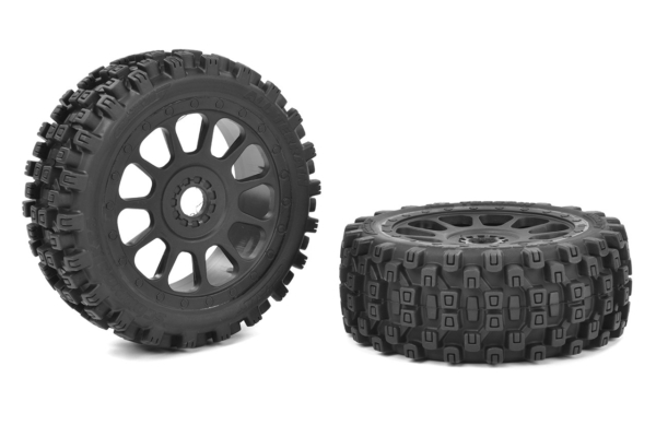 Team Corally - Scorpion XTB - Off-Road 1/8 Buggy Tires - Glued on Black Rims - 1 pair