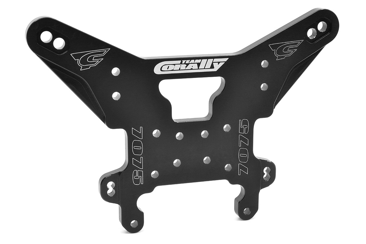 Team Corally - Shock Tower - Asuga XLR - Rear - Swiss Made 7075 T6 - 5mm - Hard Anodised - Black - Made In Italy