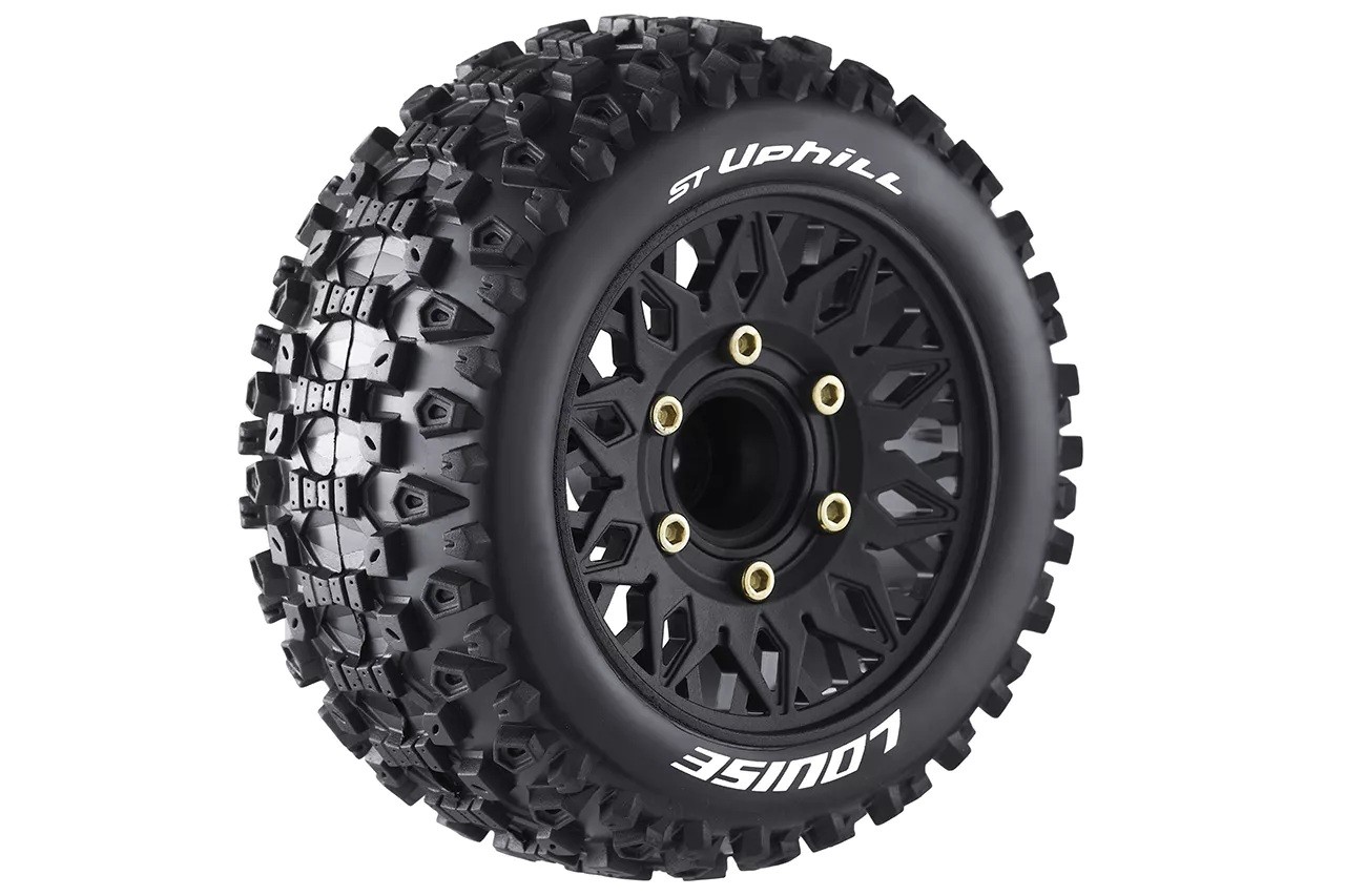 Louise ST-Uphill 1/10 stadium truck banden set soft - zwarte velg - 12,14,17mm hex