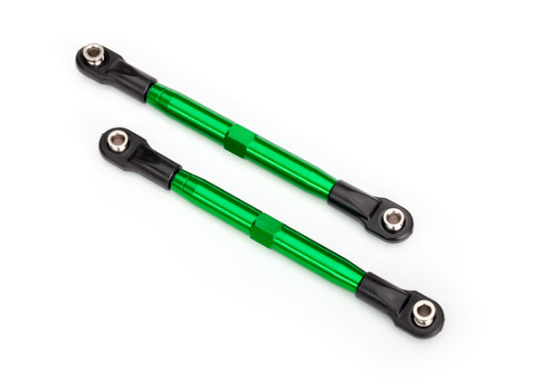 Toe links (TUBES green-anodized, 7075-T6 aluminum, stronger than titanium) (87mm) (TRX-6742G)