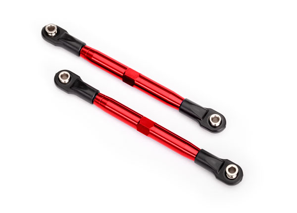 Toe links (TUBES red-anodized, 7075-T6 aluminum, stronger than titanium) (87mm) (TRX-6742R)