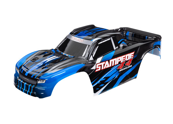 Traxxas - Body, Stampede 4X4 Brushless, blue (painted, decals applied) (TRX-6762-BLUE)