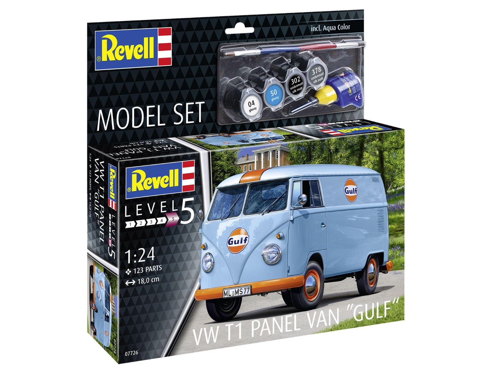 Revell 1/24 VW T1 Gulf Panel Van Model-Set