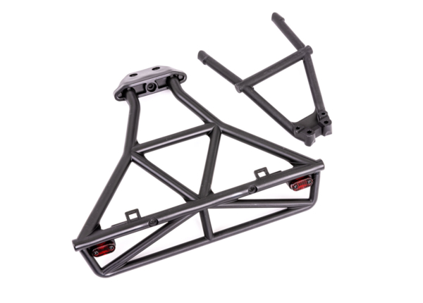 Traxxas - Bumper, rear/bumper mount, rear (black) (TRX-6836X)