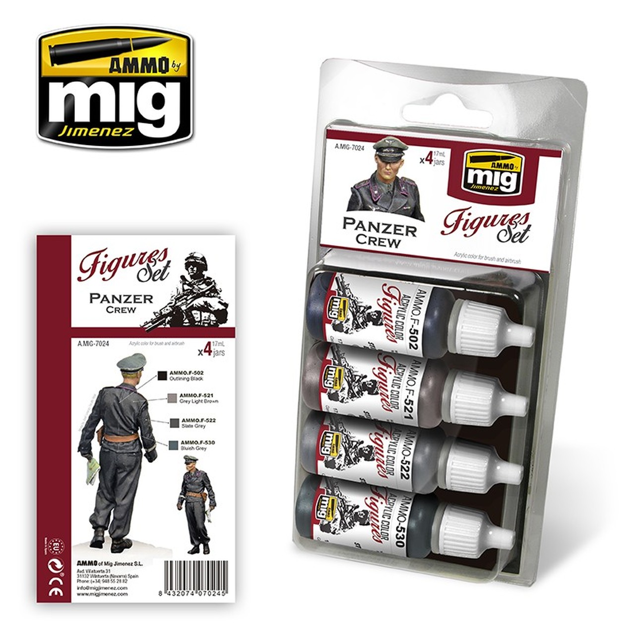 MIG Panzer Crew Figures Colors Set 17ml