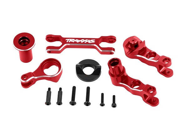 Traxxas - Steering bellcranks (left & right)/ draglink (6061-T6 aluminum, red-anodized) (fits X-Maxx) (TRX-7746-RED)